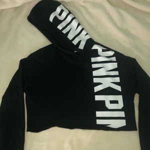 Victoria’s Secret Pink black cropped hoodie